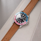 B&S Peccary Brown Heritage Leather Watch Strap on a Rolex 1675 GMT