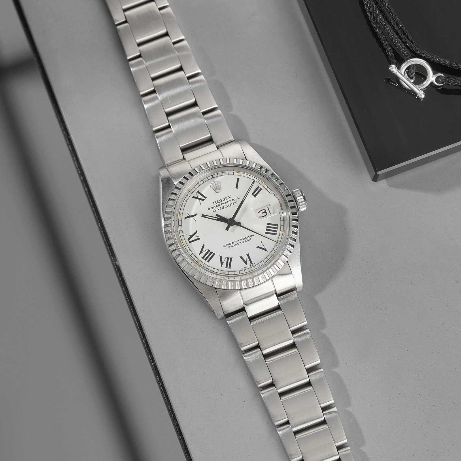 Rolex Datejust Reference 1603 White Buckley Dial