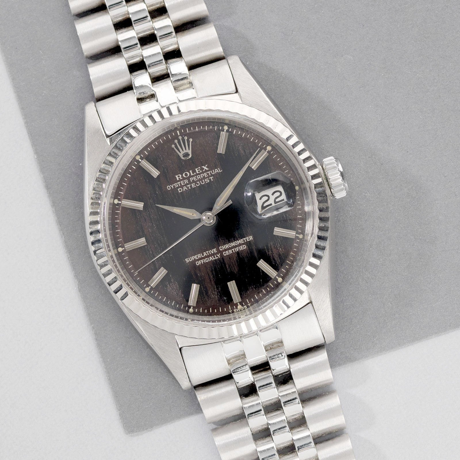 Rolex White Gold Datejust Tropical Dial Reference 1601
