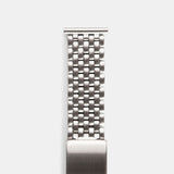 Beads Of Rice Matte Finish Straight End Link Steel Watch Bracelet