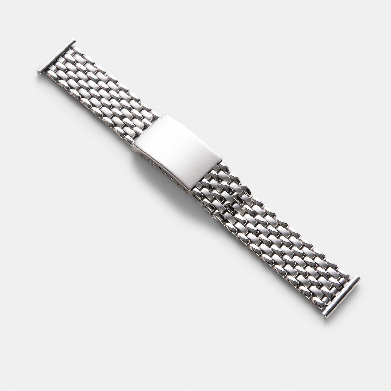 Beads Of Rice Straight End Link Steel Watch Bracelet