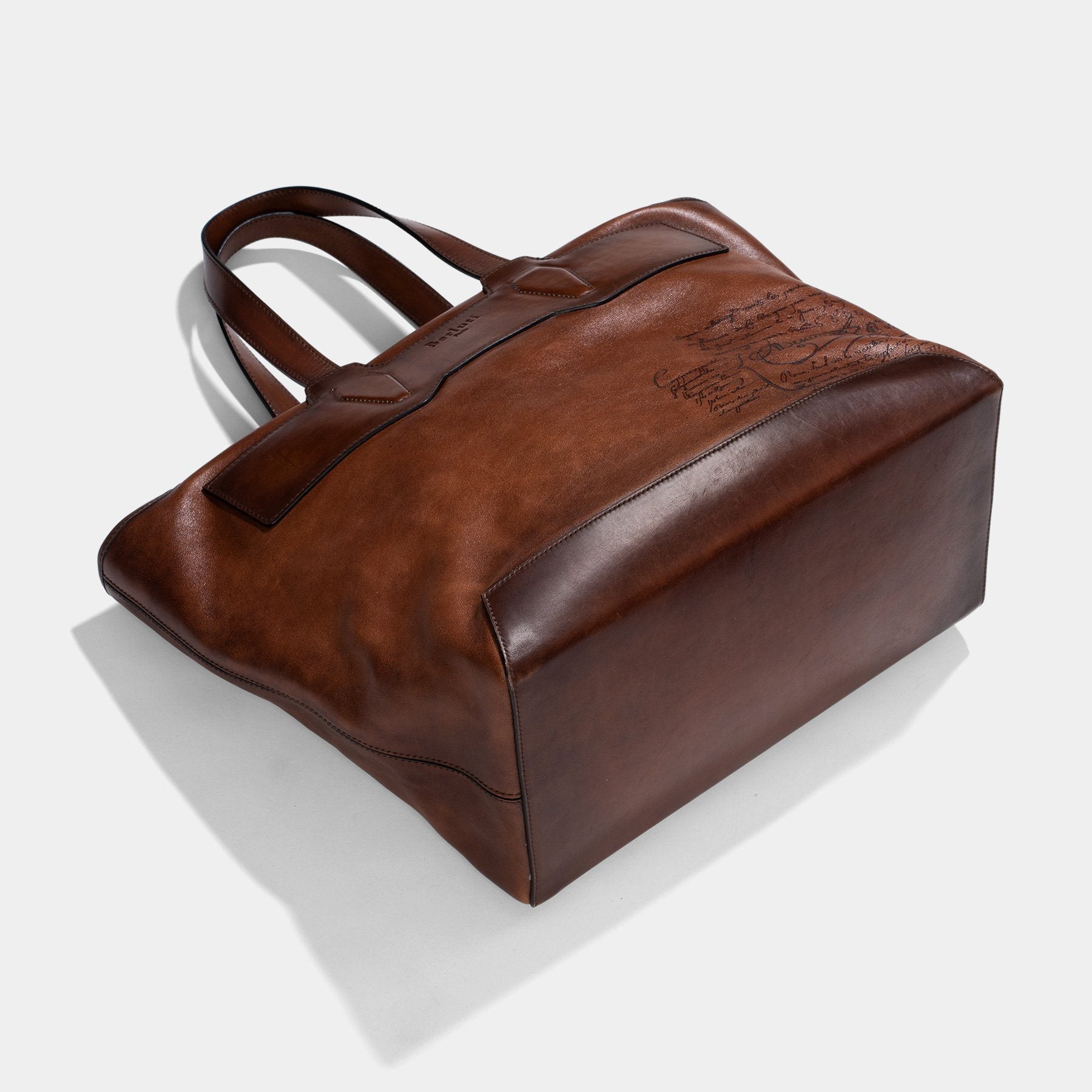 Berluti Curioso Scritto Leather Body Bag-