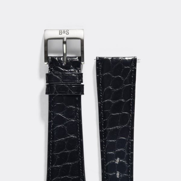 Black Alligator Leather Watch Strap - Change It