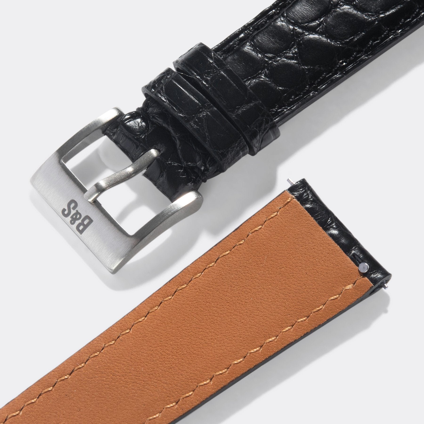 Black Alligator Leather Watch Strap - Change It