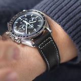 Black Aviator Leather Watch Strap - Change It