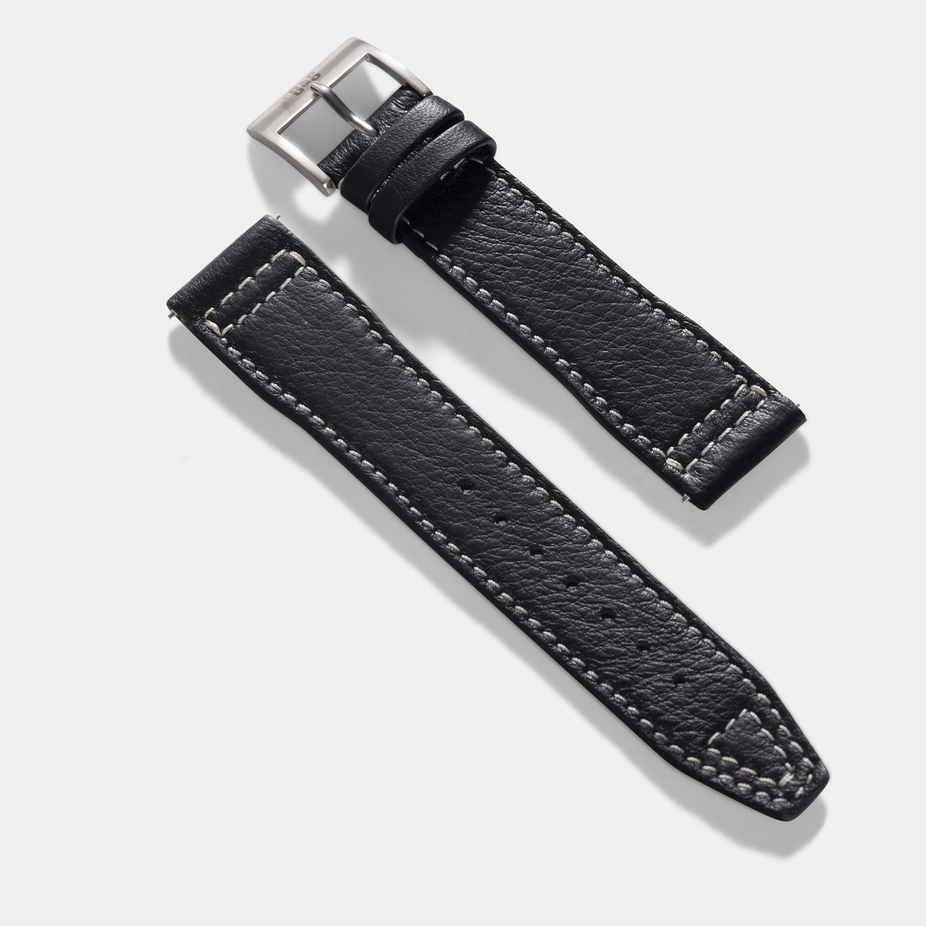 Black Aviator Leather Watch Strap - Change It
