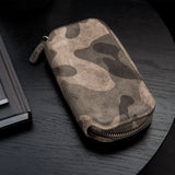 Black Camo 2 Watch Leather Zip Pouch