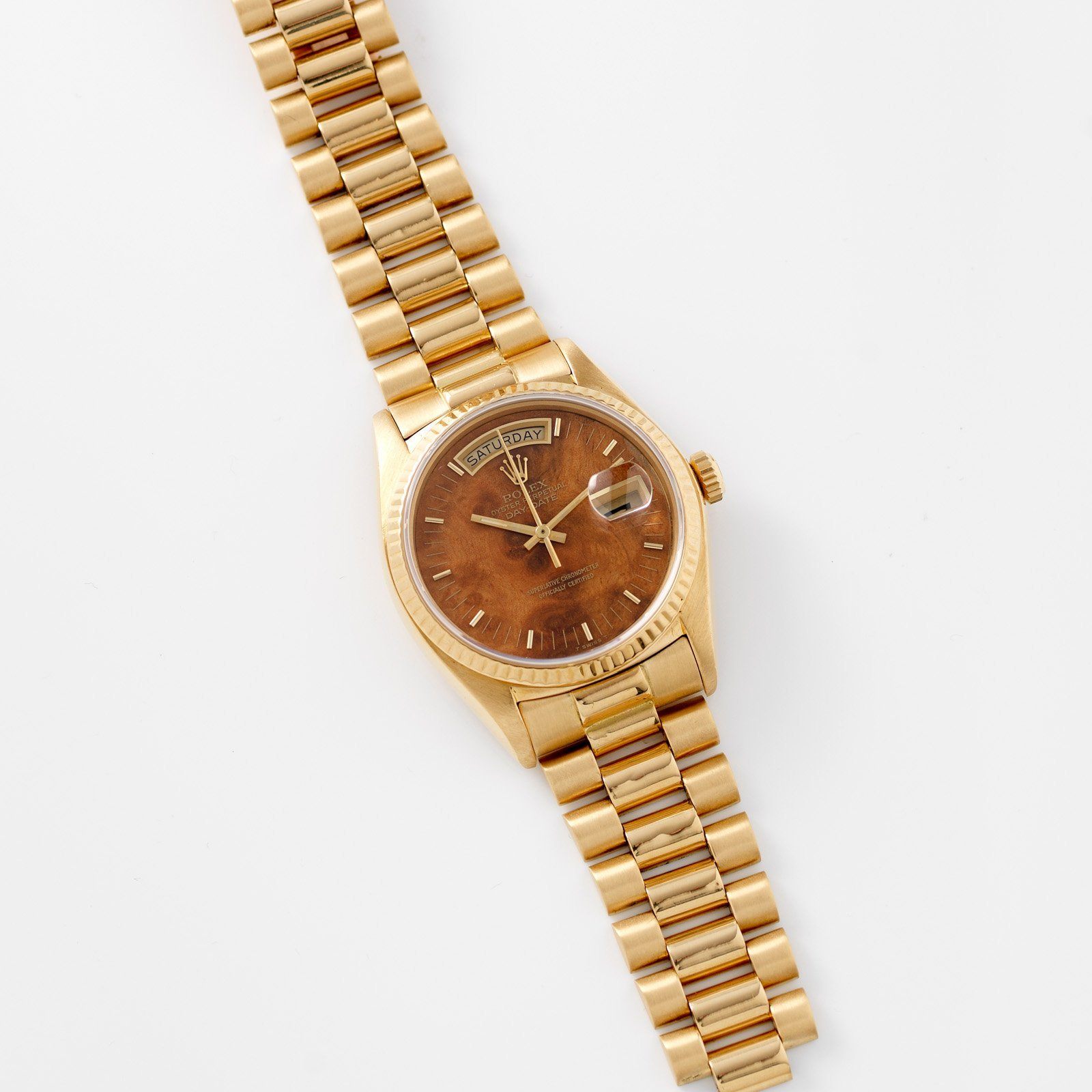 Rolex Day-Date Wood Dial Single Quickset 18038