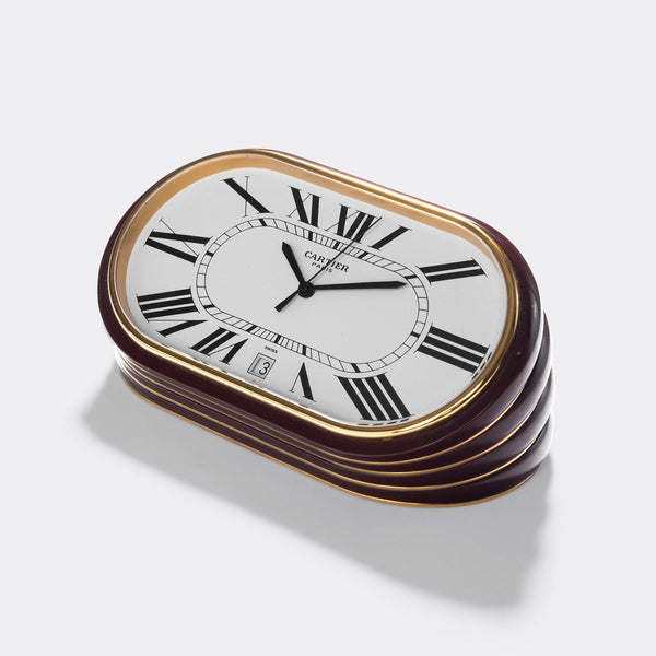 Cartier Paris Enamel Accordion Desk Clock