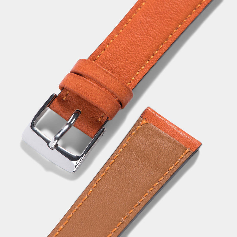 City Orange Leather Watch Strap