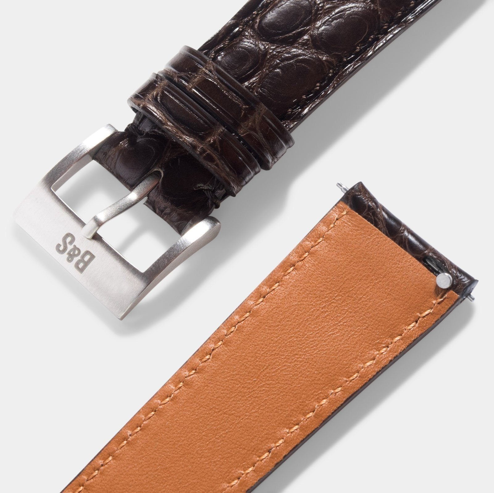 Dark Brown Alligator Leather Watch Strap - Change It