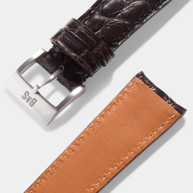 Dark Brown Alligator Leather Watch Strap