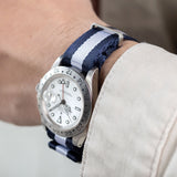 Deluxe Nylon Nato Watch Strap Navy White