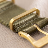Deluxe Nylon Nato Watch Strap Olive Drab Green - Gold Brushed