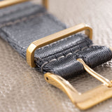 Deluxe Nylon Nato Watch Strap Pure Grey - Gold