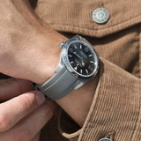 Everest Curved End Grey Rubber Strap With Tang Buckle - ONLY For Modern Rolex