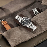 Grey Canvas 6 Watches Leather Roll