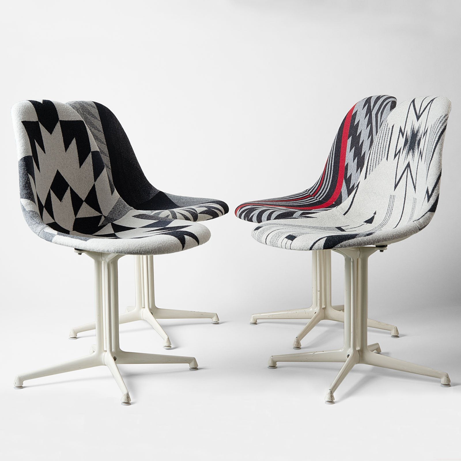 1980s Custom Pendleton Eames Side Chair Set