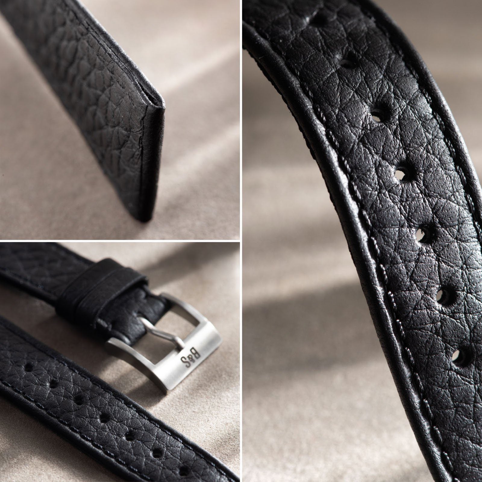 Racing Black Speedy Leather Watch Strap - Change It