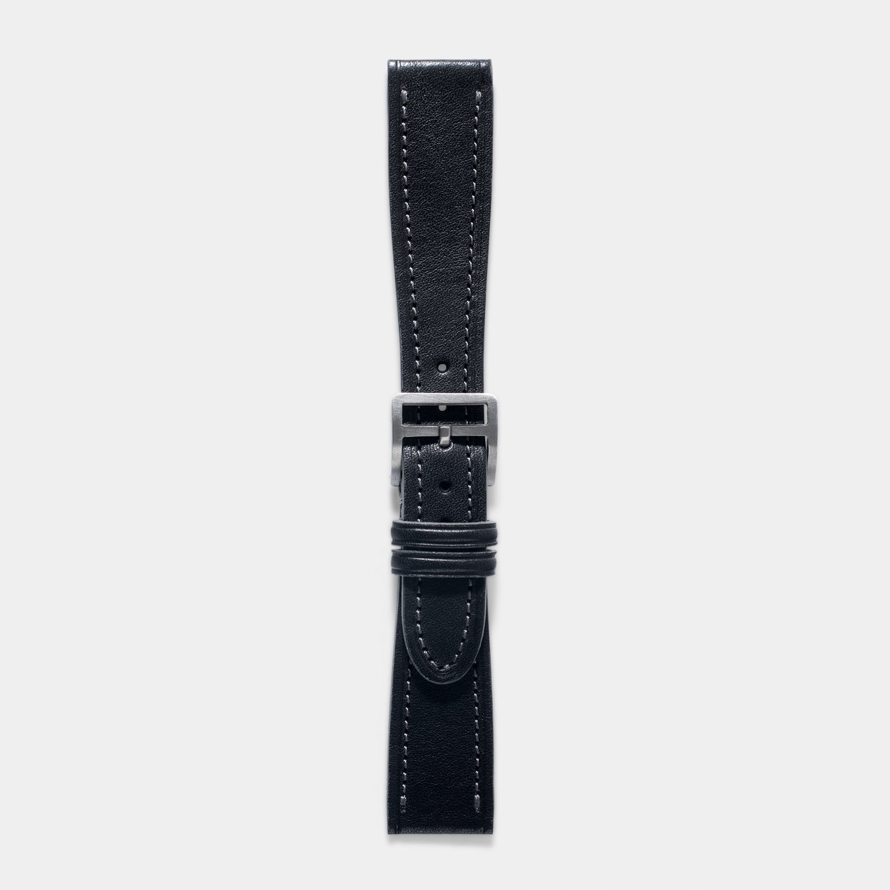 Café Noir Black Leather Watch Strap