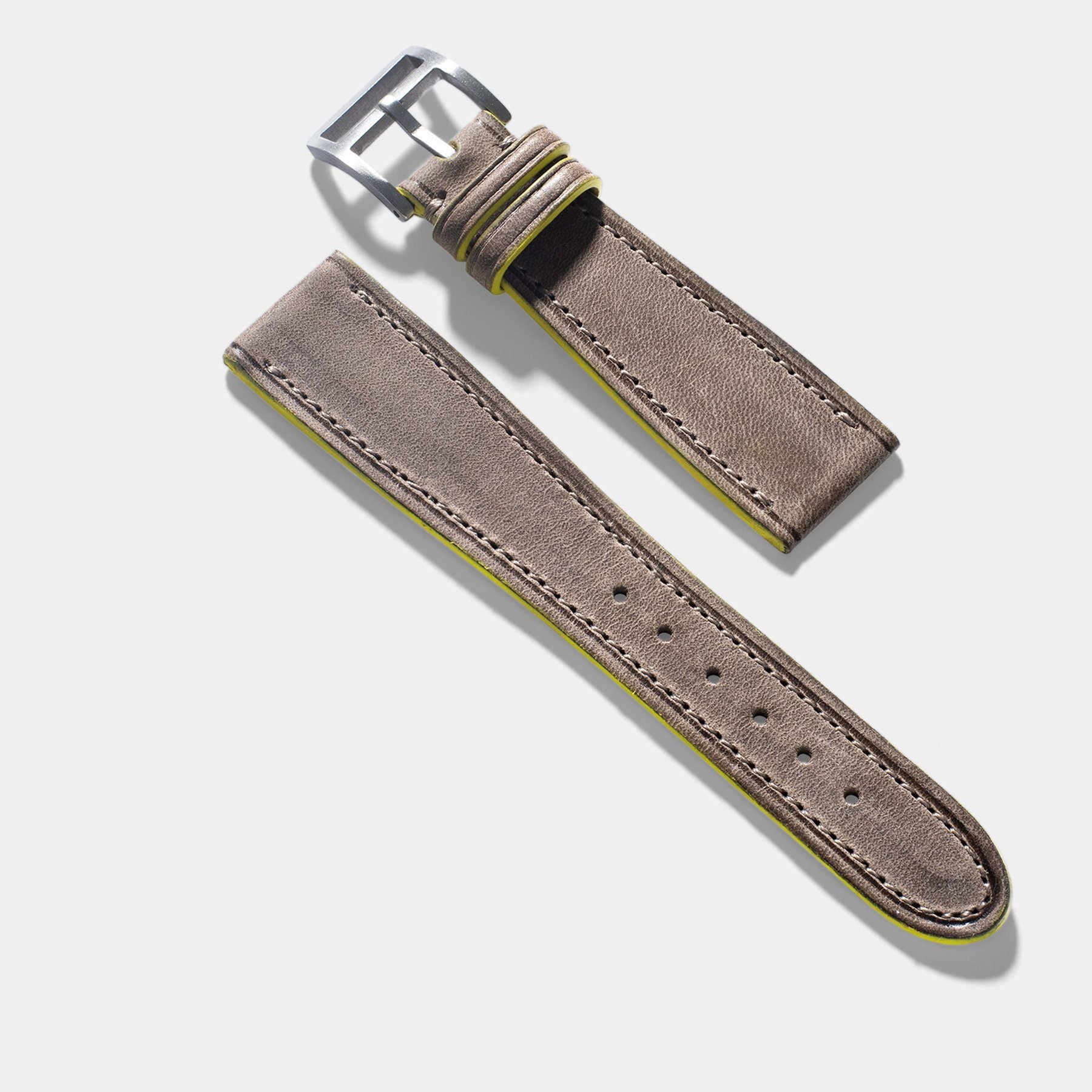 Monte Carlo Grey Leather Watch Strap