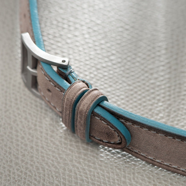 Baie des Anges Grey Leather Watch Strap