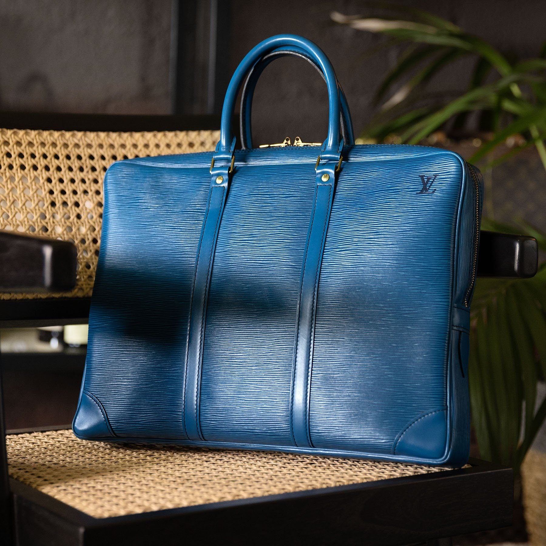 Louis Vuitton Blue Epi Leather Brief