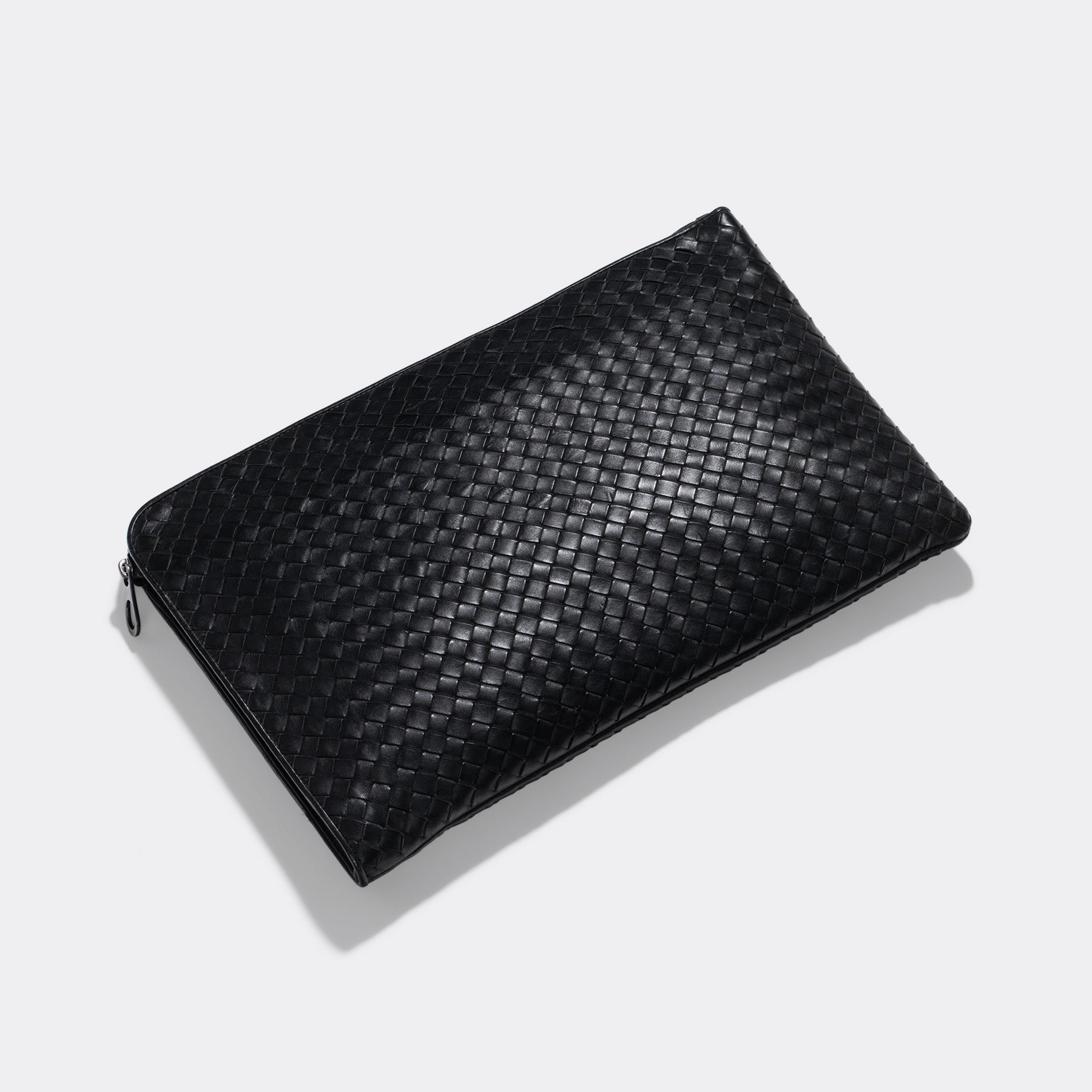 Bottega Veneta Black Intrecciato Document Case