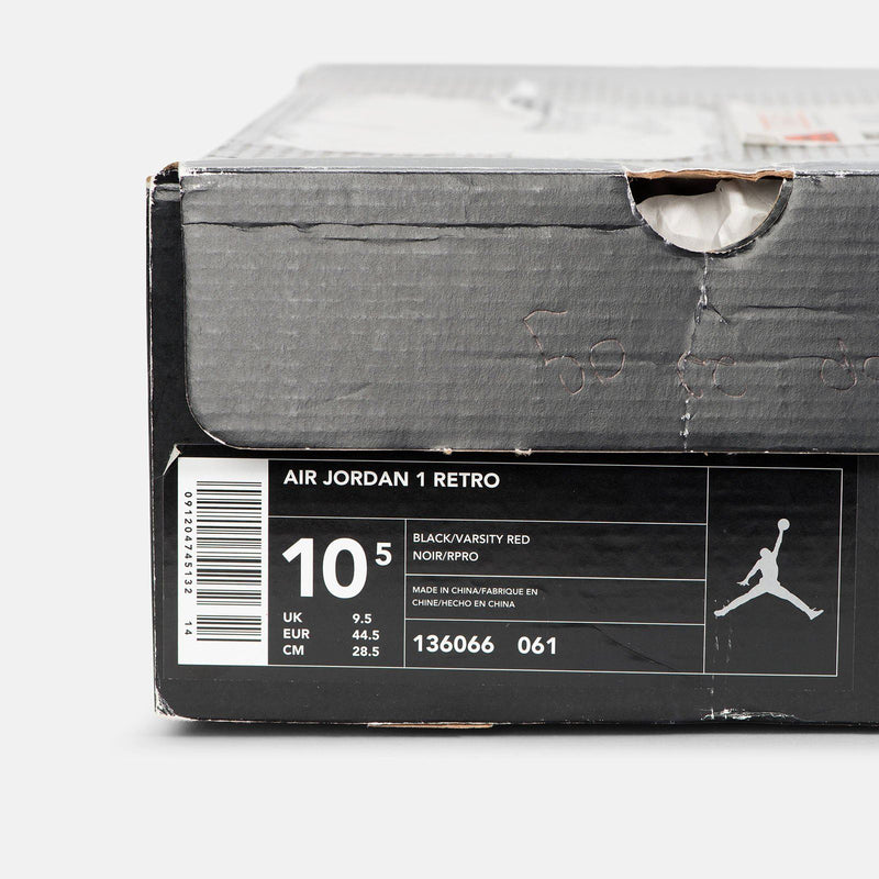 2001 Nike Air Jordan 1 Bred US 10.5 136066-061 12