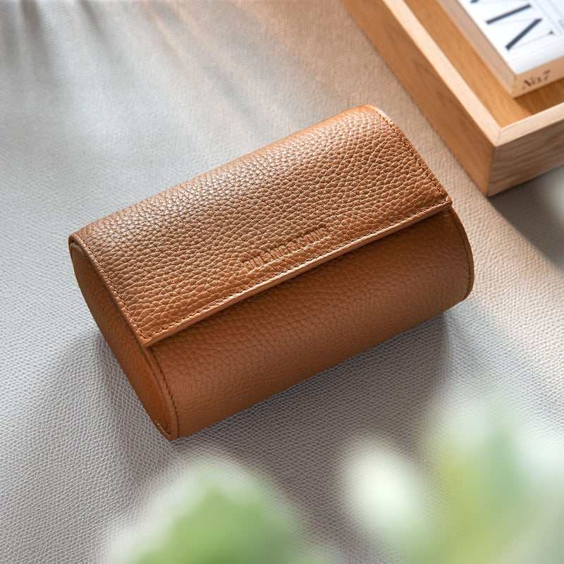 Oval 2 Watch Rich Brown Leather Watch Box