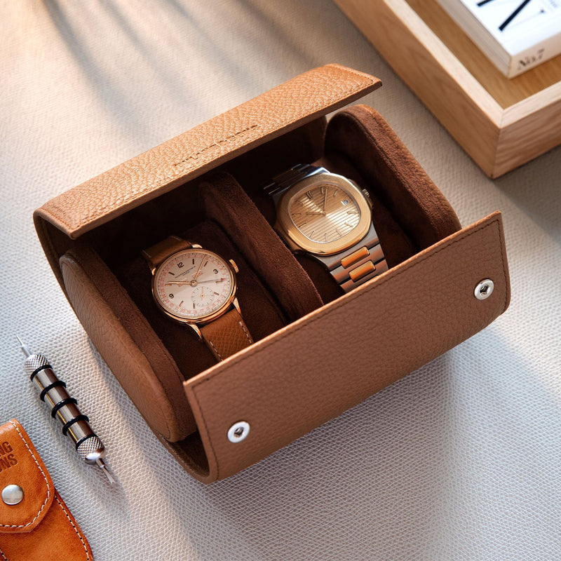 Oval 2 Watch Rich Brown Leather Watch Box