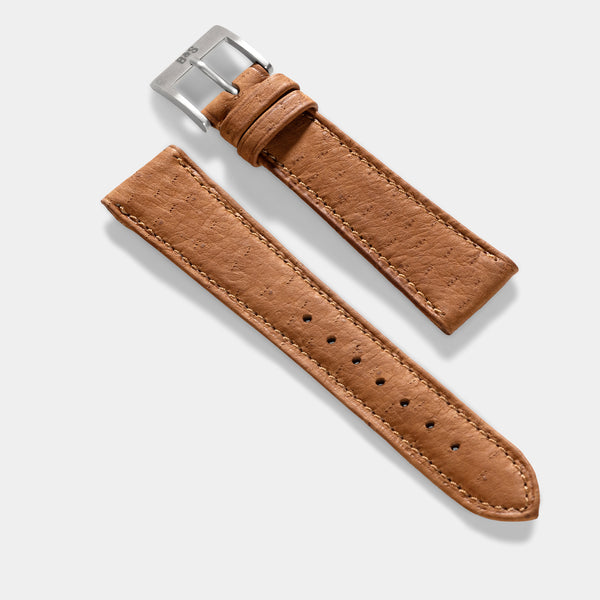 Slim Peccary Brown Leather Watch Strap