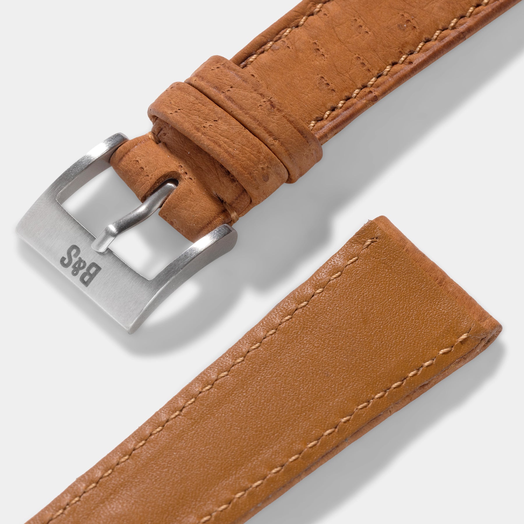 Slim Peccary Brown Leather Watch Strap