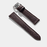 Slim Peccary Dark Brown Leather Watch Strap