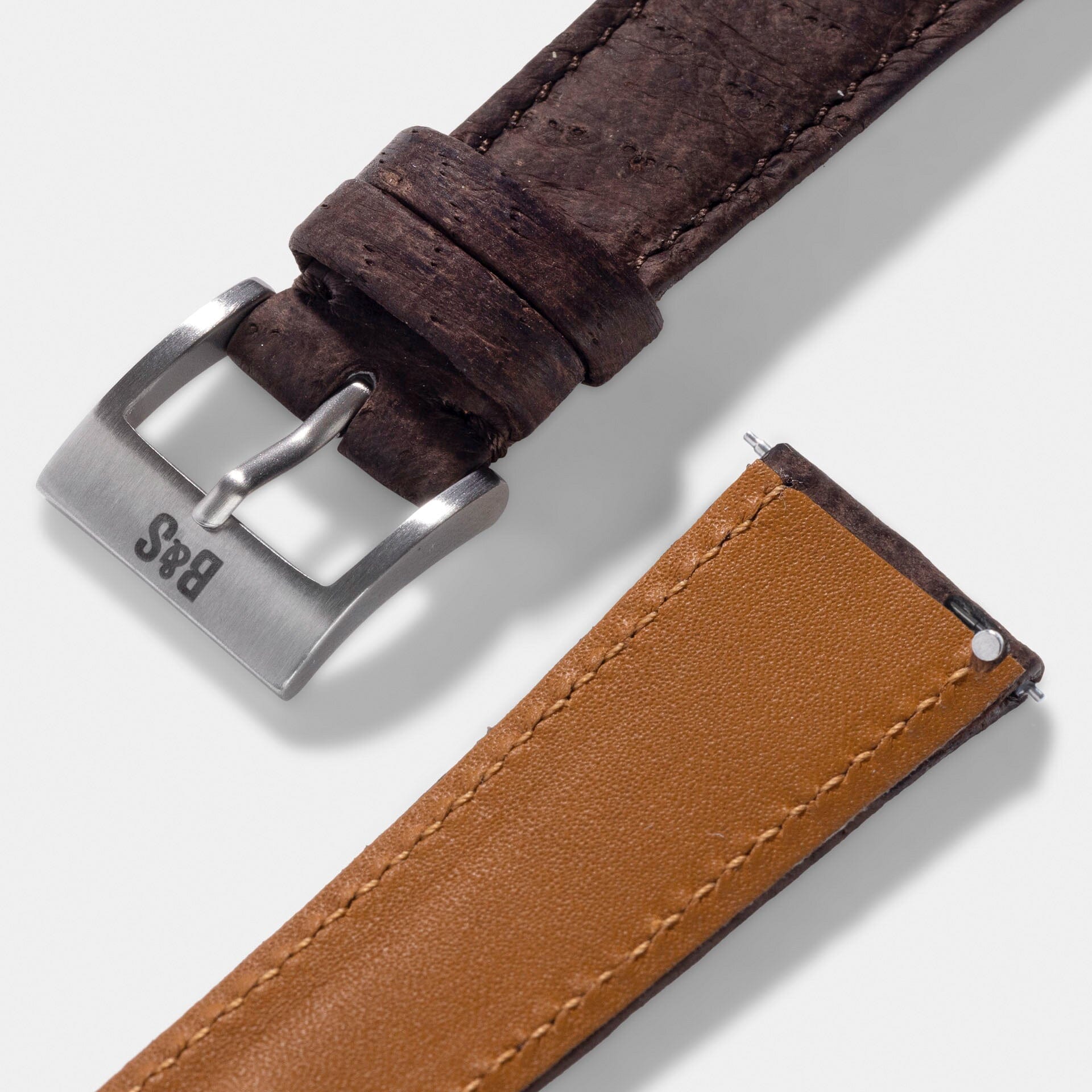 Slim Peccary Dark Brown Leather Watch Strap Change It