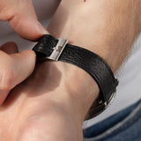 Slim Peccary Black Leather Watch Strap - Change It