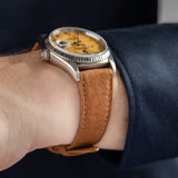 Slim Peccary Brown Leather Watch Strap - Change It