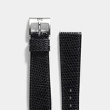 Slim Brilliant Black Lizard Leather Watch Strap