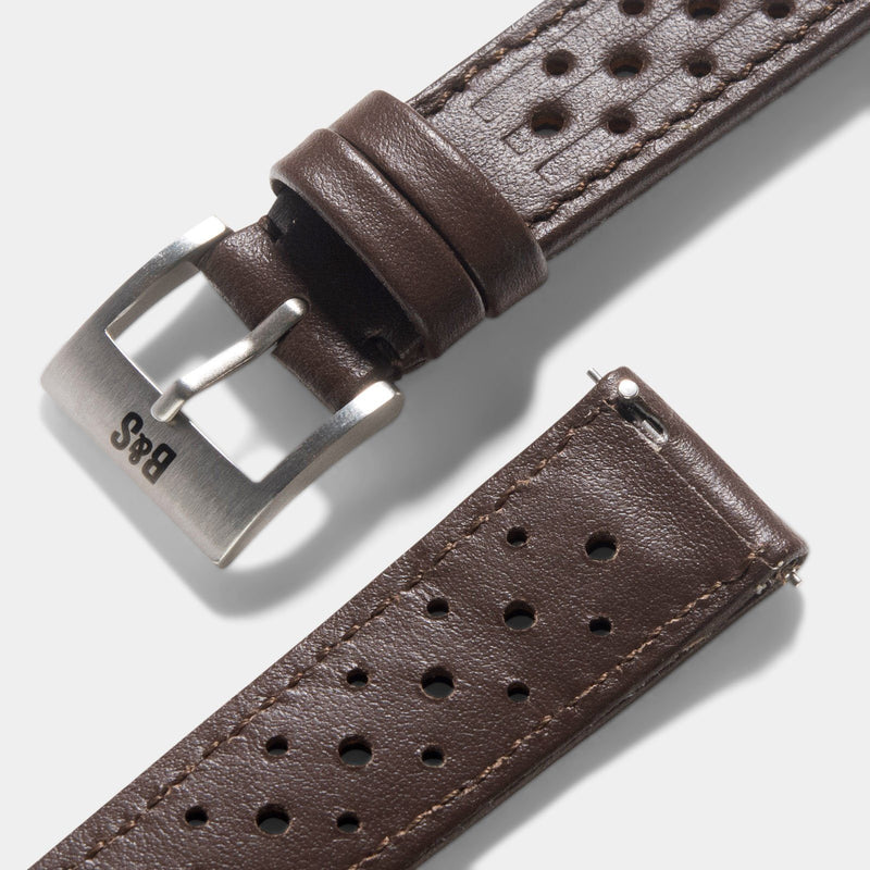 Racing Dark Brown Speedy Leather Watch Strap-Change It