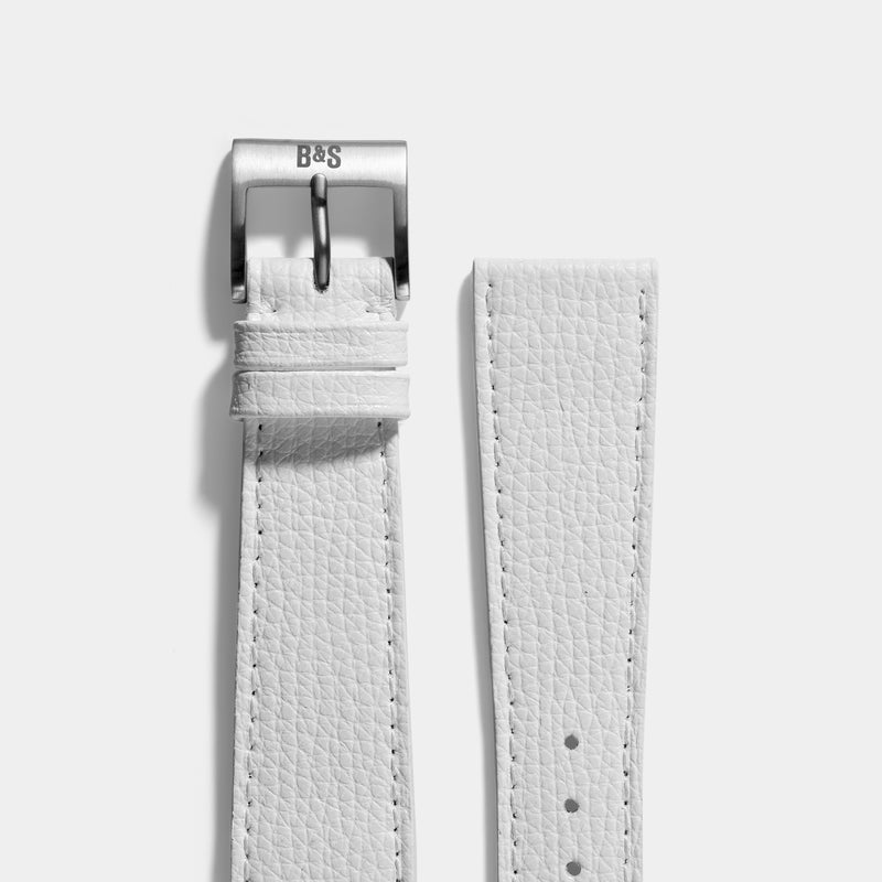 Sellier Snow White Leather Watch Strap