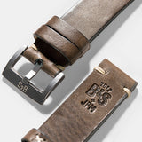Smokeyjack Grey Square Leather Watch Strap