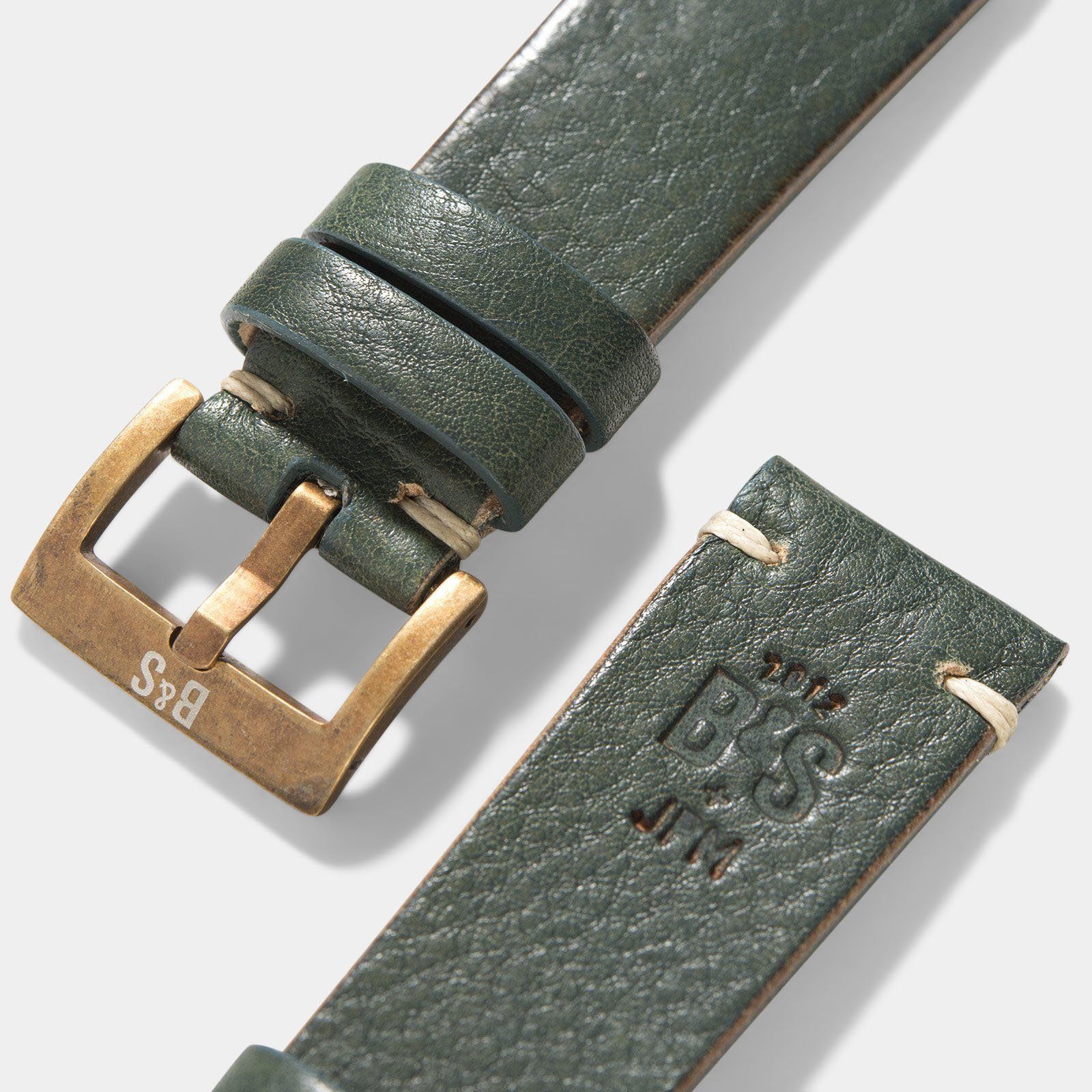 Bronze Perfect Match Vintage Green Leather Watch Strap
