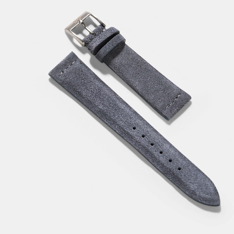 Dark Grey Silky Suede Leather Watch Strap
