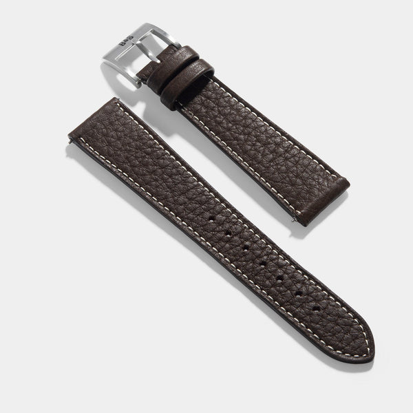 Taurillon Ebene Brown Leather Watch Strap Change It