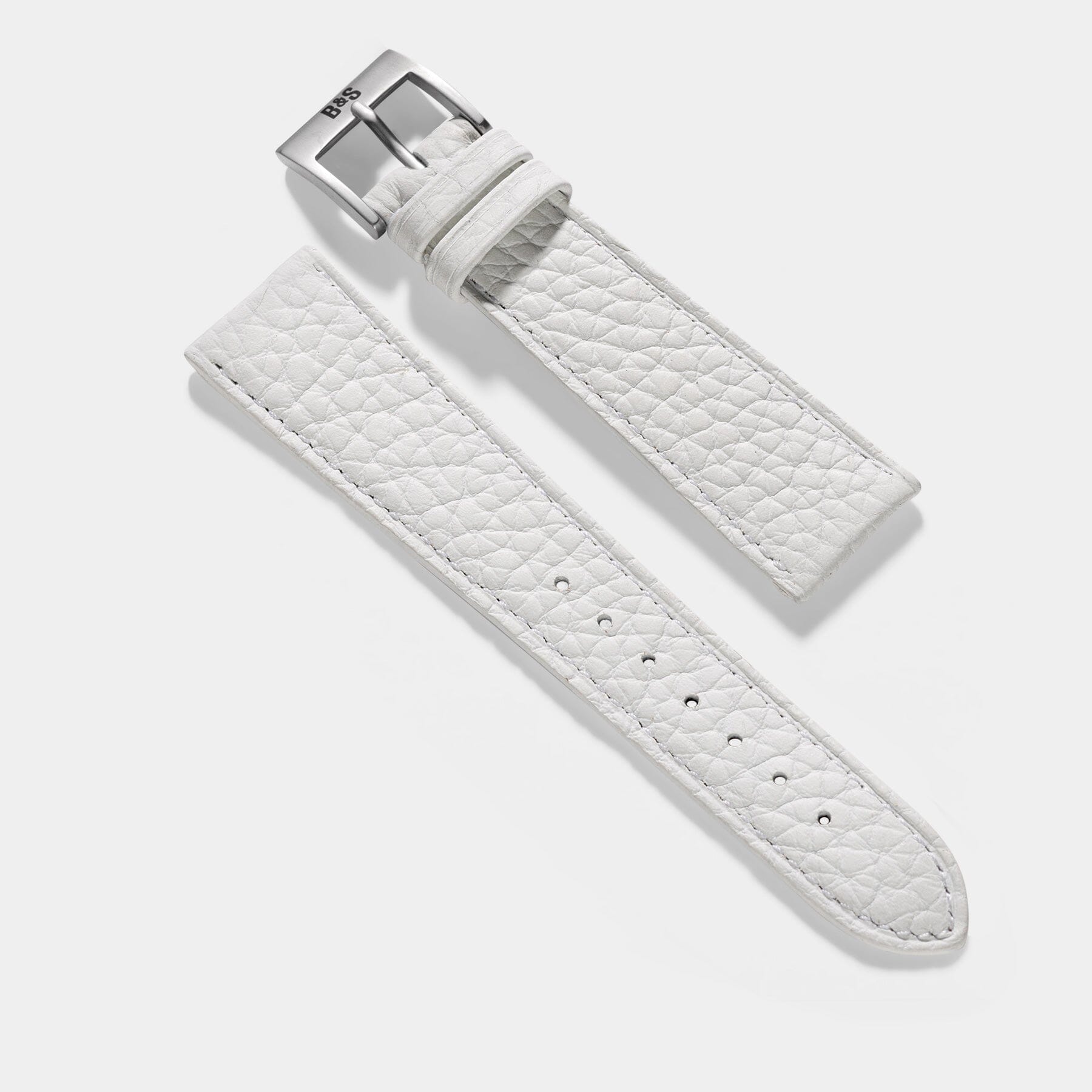 Taurillon Snow White leather Watch Strap