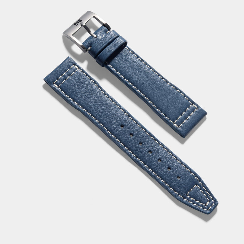 VIPR Blue Aviator Leather Watch Strap
