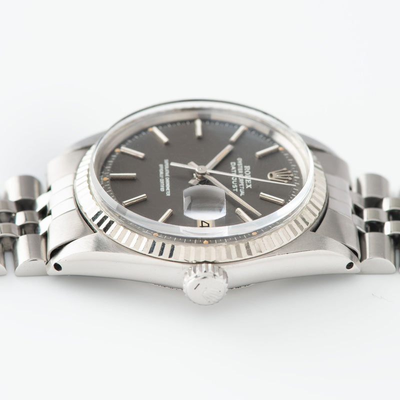 Rolex Datejust 1601 Grey Pie Pan Dial with  36mm steel case