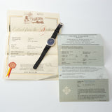 Patek Philippe Ellipse White Gold Lapis Dial Ref 3634 with Original papers and archive extract