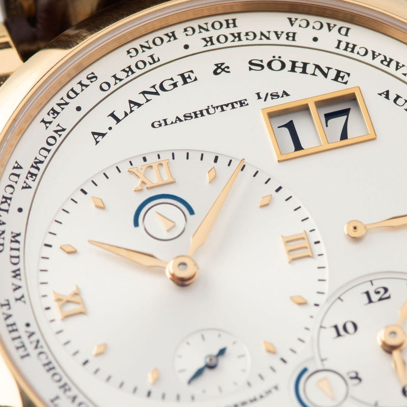 A. Lange & Söhne Lange 1 Time Zone Pink Gold with a ‘digital’ double date aperture