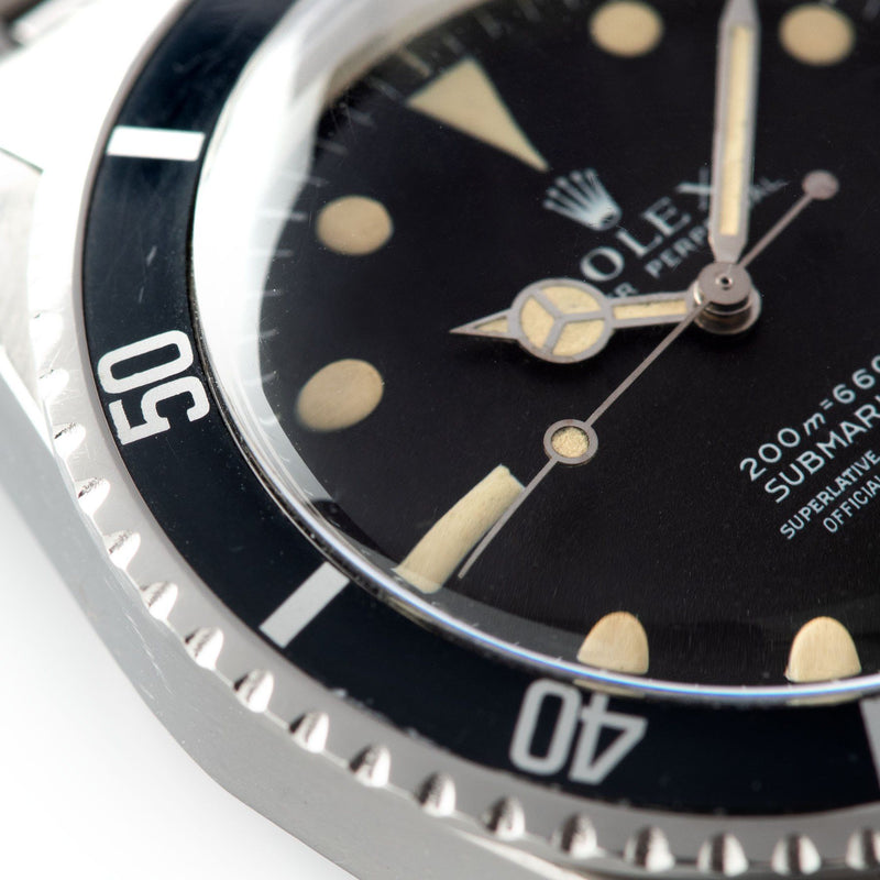 Rolex Submariner 5512 Meters-First Matte Dial with  Fat font faded to navy blue insert